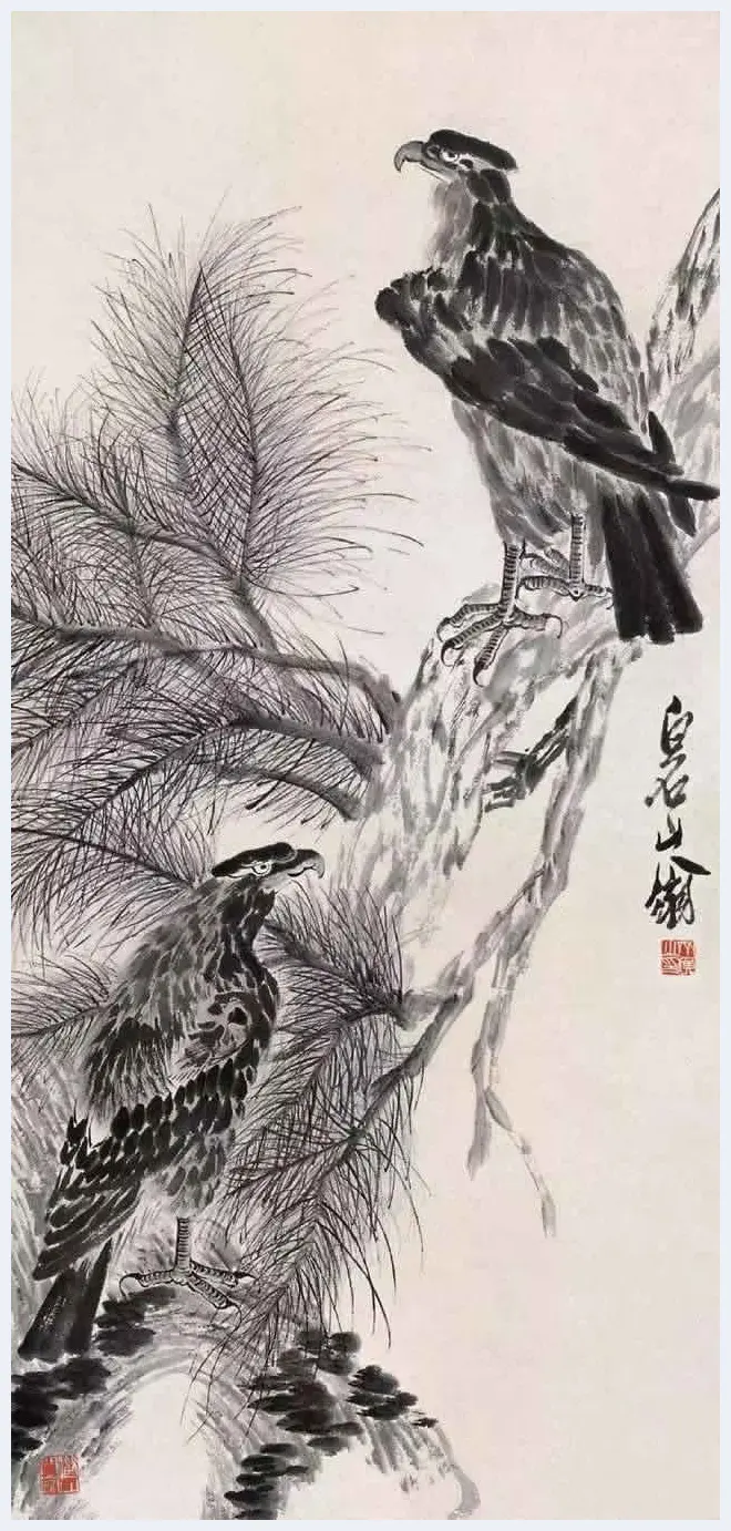 齐白石、李苦禅师徒二人画鹰，各有千秋！ | 书画科普