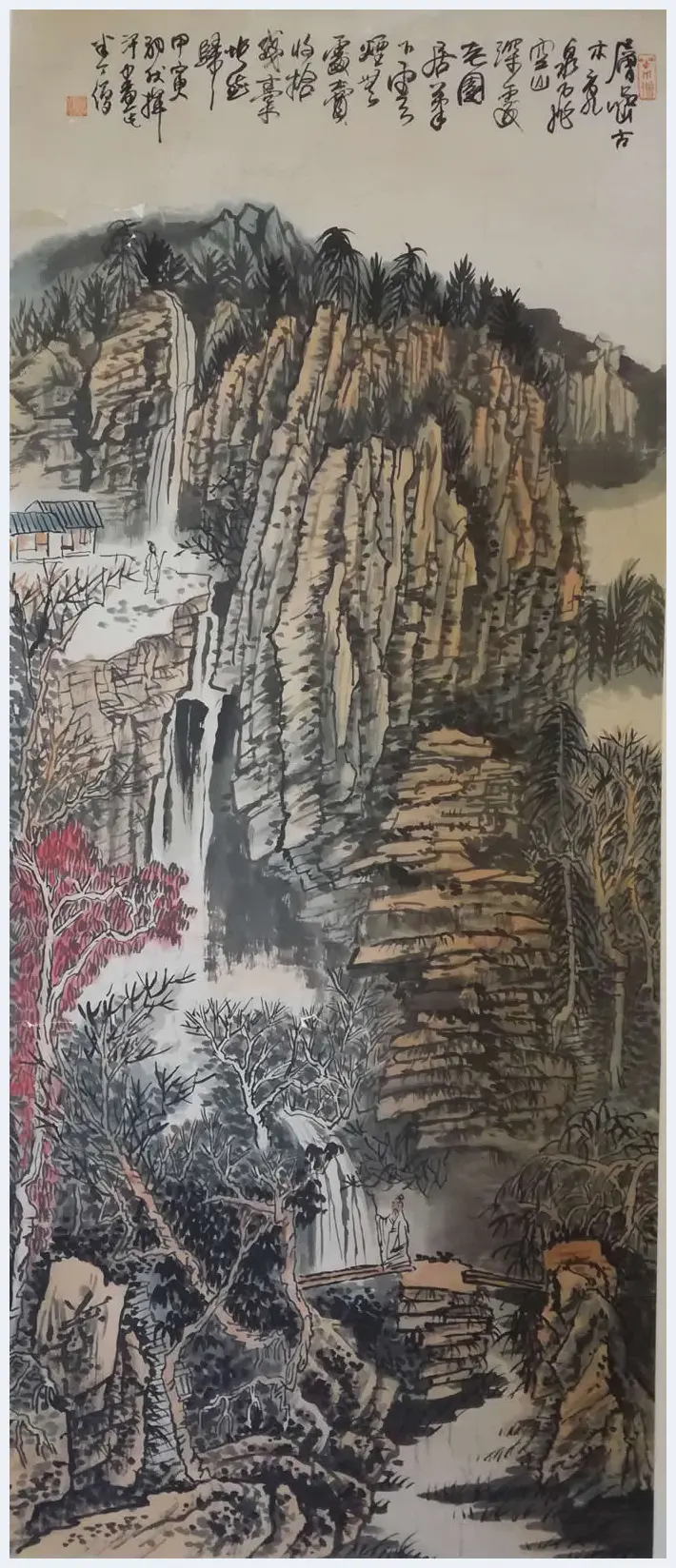 界画大师黄秋园作品《层岩古木》，晚年精品 | 国画作品