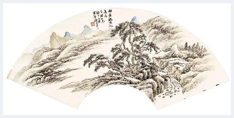 清末名家顾麟士山水扇面作品 | 国画赏析