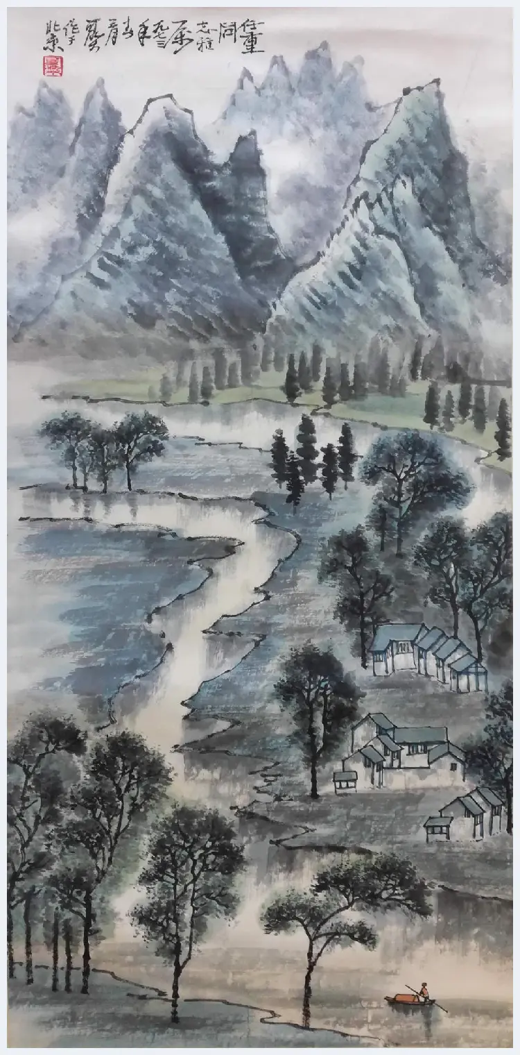 李可染作品，文革时期的青绿山水 | 国画鉴赏