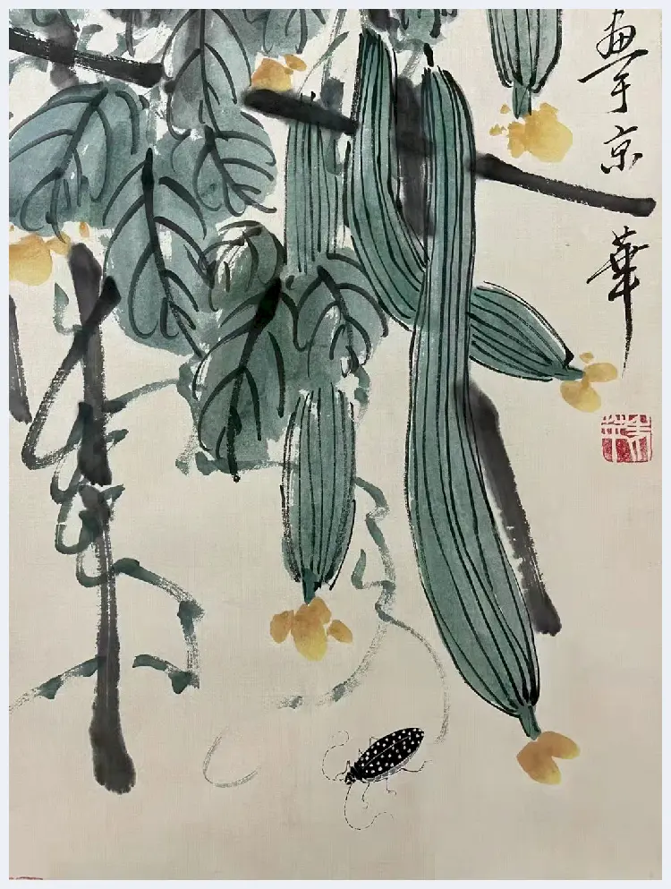 齐白石《花卉草虫》四屏，至罕佳构！ | 国画作品