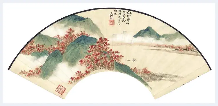 吴湖帆山水扇面作品《溪居清旷》，咫尺之中有乾坤 | 国画赏析