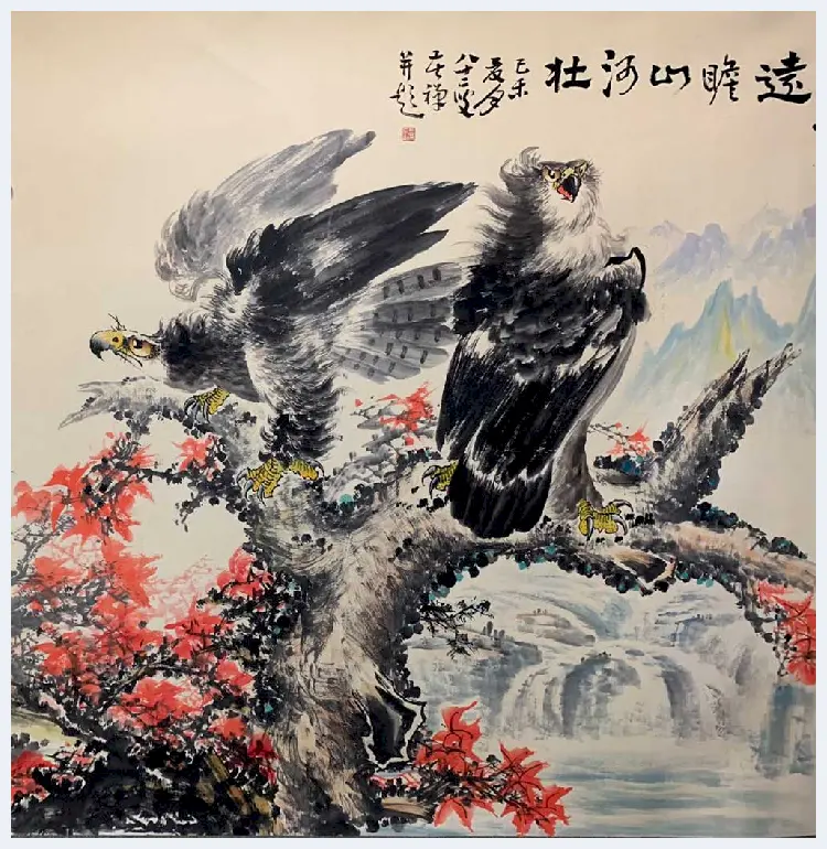 李苦禅丈二《远瞻山河壮》，堪为神来之笔 | 国画赏析