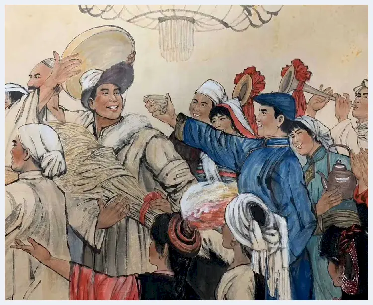刘文西作品《哈达献给毛主席》，人物群像巨制 | 国画欣赏