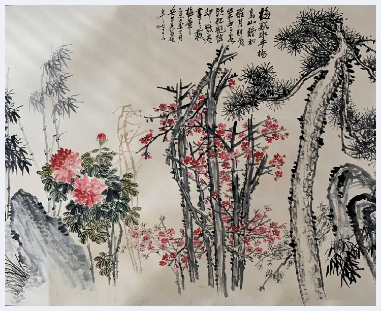 吴昌硕丈六巨制花鸟画，首度面世 | 国画图片