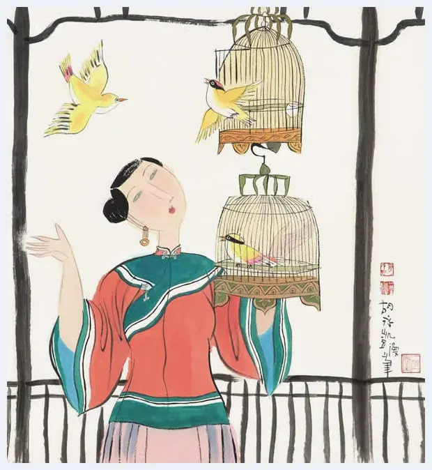胡永凯作品欣赏-美人依旧 | 书画科普