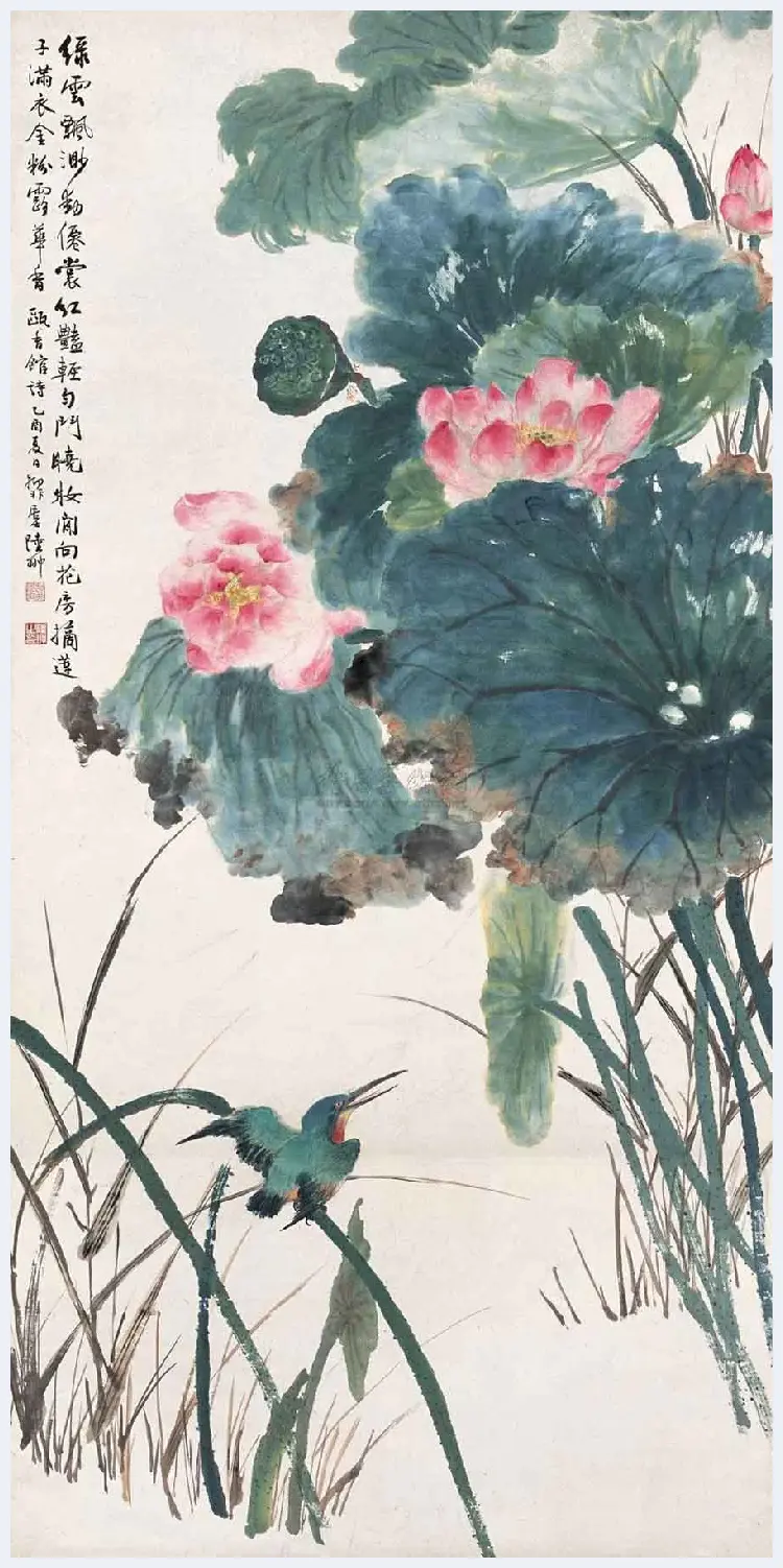 陆抑非荷花作品欣赏 | 书画知识