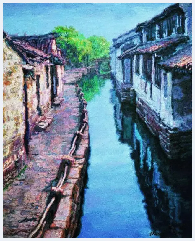 陈逸飞江南水乡系列风景油画欣赏 | 书画常识