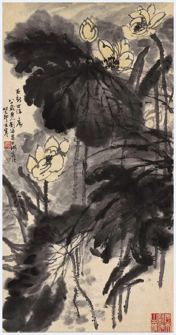 刘海粟荷花作品欣赏 | 著名国画鉴赏