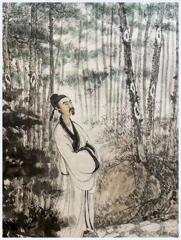 傅抱石巨制《李白像》，稀世珍品 | 国画图片