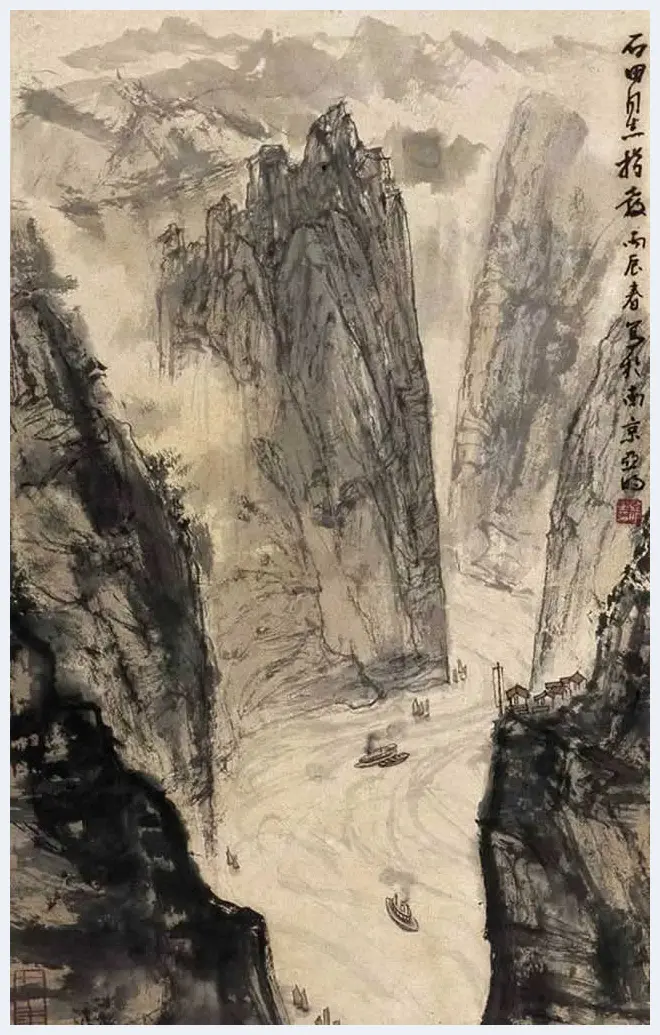 傅抱石等金陵五大家山水画作品欣赏 | 书画百科