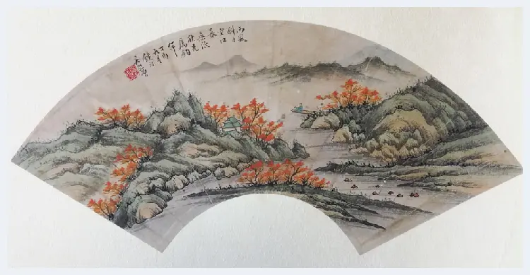 启功恩师吴镜汀山水扇面作品 | 国画赏析