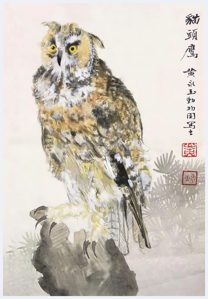 黄永玉画笔下的猫头鹰 | 书画资料