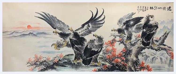 李苦禅丈二《远瞻山河壮》，堪为神来之笔 | 国画赏析