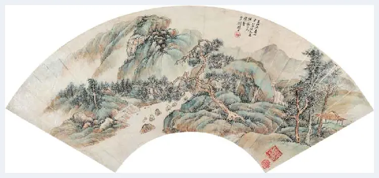 清末名家顾麟士山水扇面作品 | 国画赏析