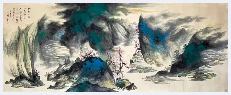 张大千丈二钜制《登山临水》，馆藏臻绝之作！ | 国画欣赏
