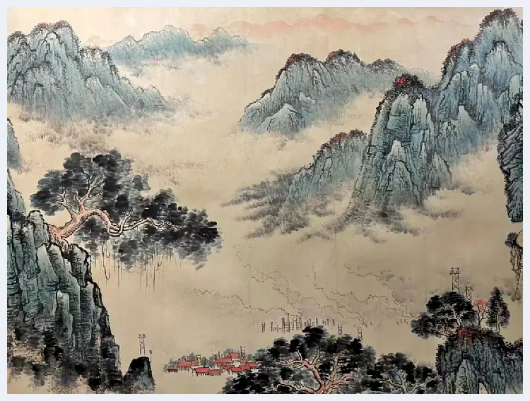 钱松嵒《长城万里无限风光》，丈二钜制 | 国画鉴赏