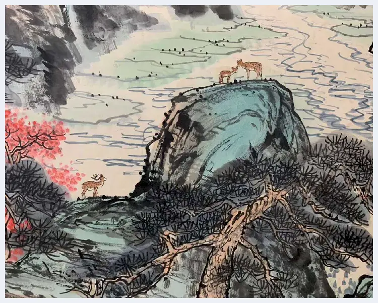 方济众作品《山村秋色》，丈二巨制 | 国画作品