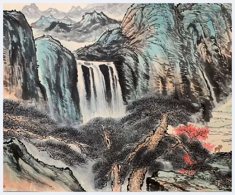 方济众作品《山村秋色》，丈二巨制 | 国画作品