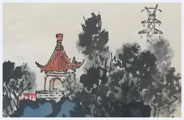 钱松嵒山水画《江天帆影》 | 国画作品