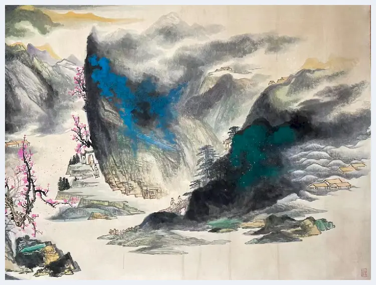 张大千丈二钜制《登山临水》，馆藏臻绝之作！ | 国画欣赏