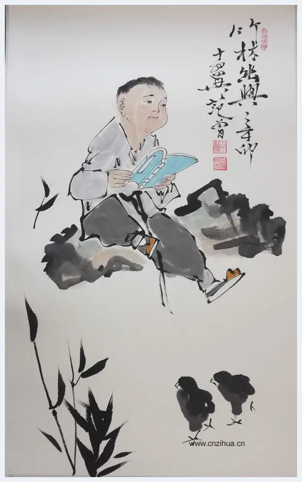 范曾国画作品《竹林幽兴》 | 国画赏析