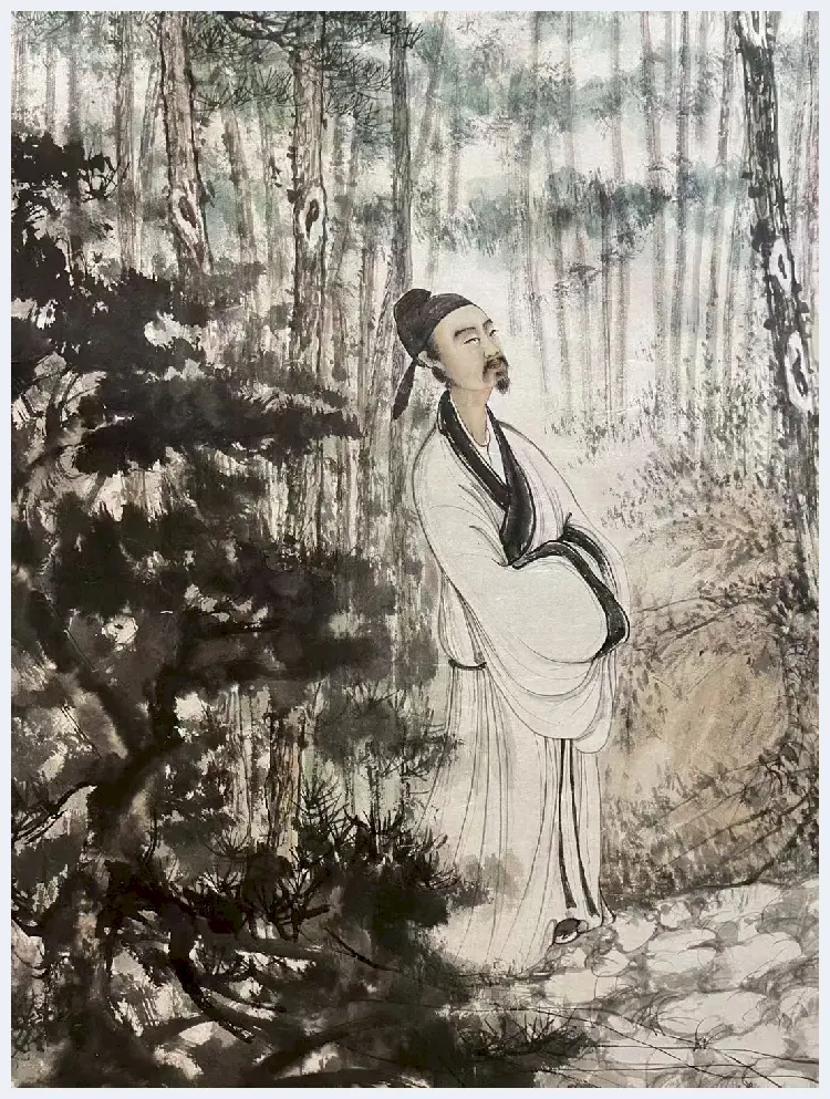 傅抱石巨制《李白像》，稀世珍品 | 国画图片