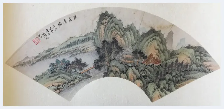 吴湖帆山水扇面作品《溪居清旷》，咫尺之中有乾坤 | 国画赏析