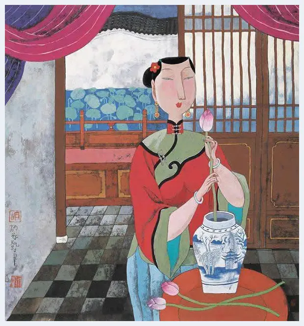 胡永凯作品欣赏-美人依旧 | 书画科普