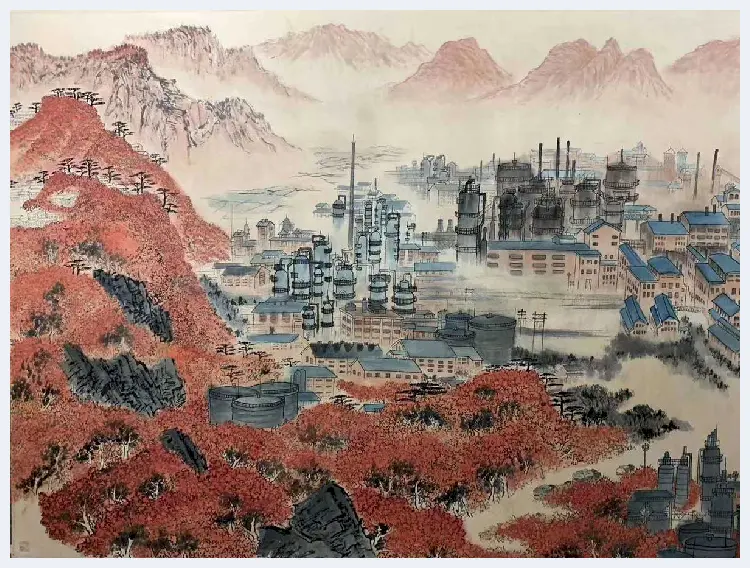 宋文治丈二巨作《南京石化》，经典重现 | 国画赏析