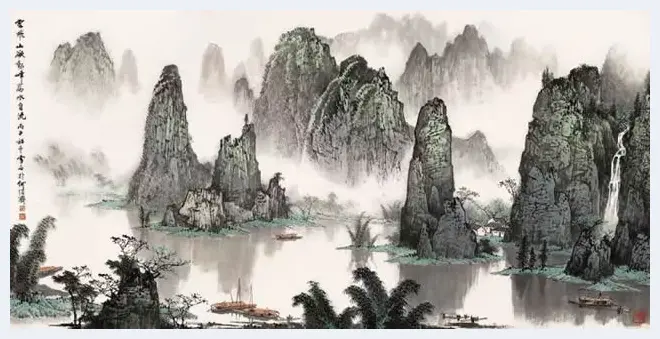 白雪石绘画作品《桂林山水》欣赏（100幅） | 书画知识