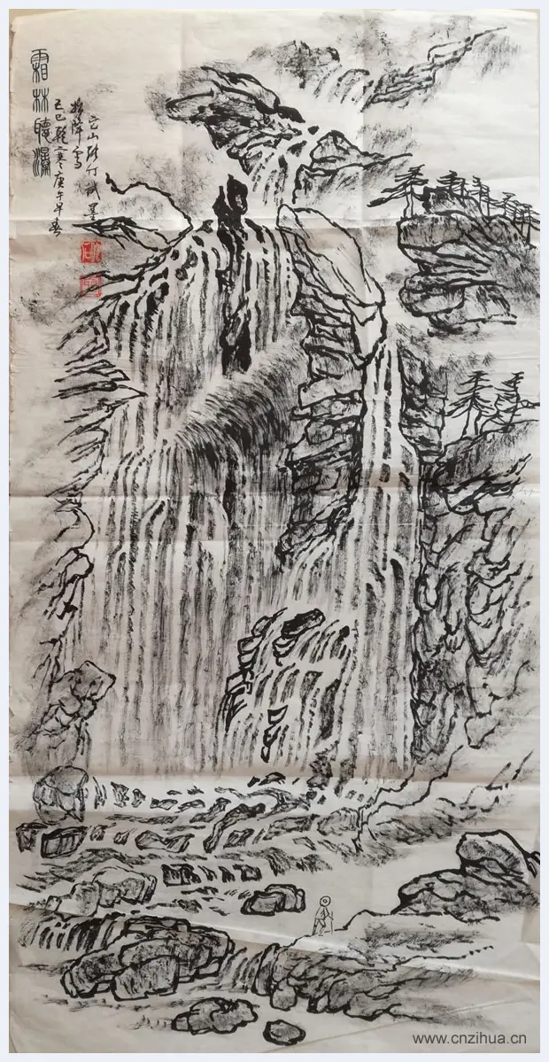 张仃焦墨山水画《霜林听涛》 | 国画鉴赏