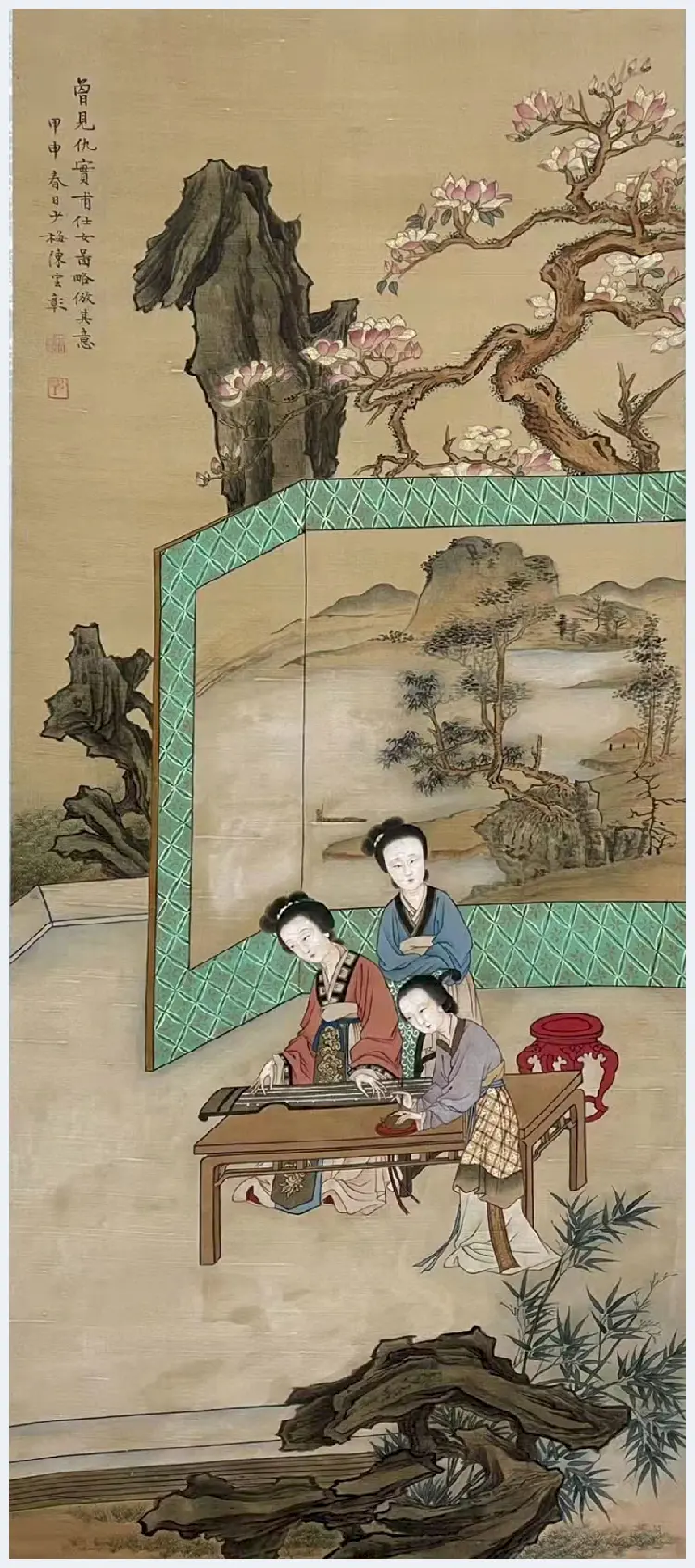 陈少梅《 屏风仕女图》惊艳现世，绝美臻品 | 国画欣赏