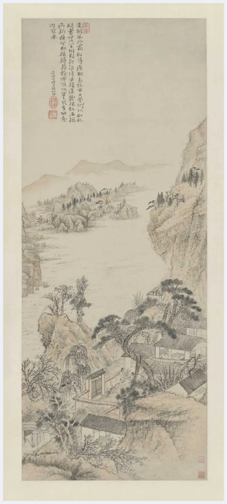 石涛对菊图轴欣赏 | 传世国画作品