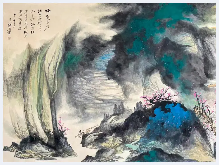 张大千丈二钜制《登山临水》，馆藏臻绝之作！ | 国画欣赏