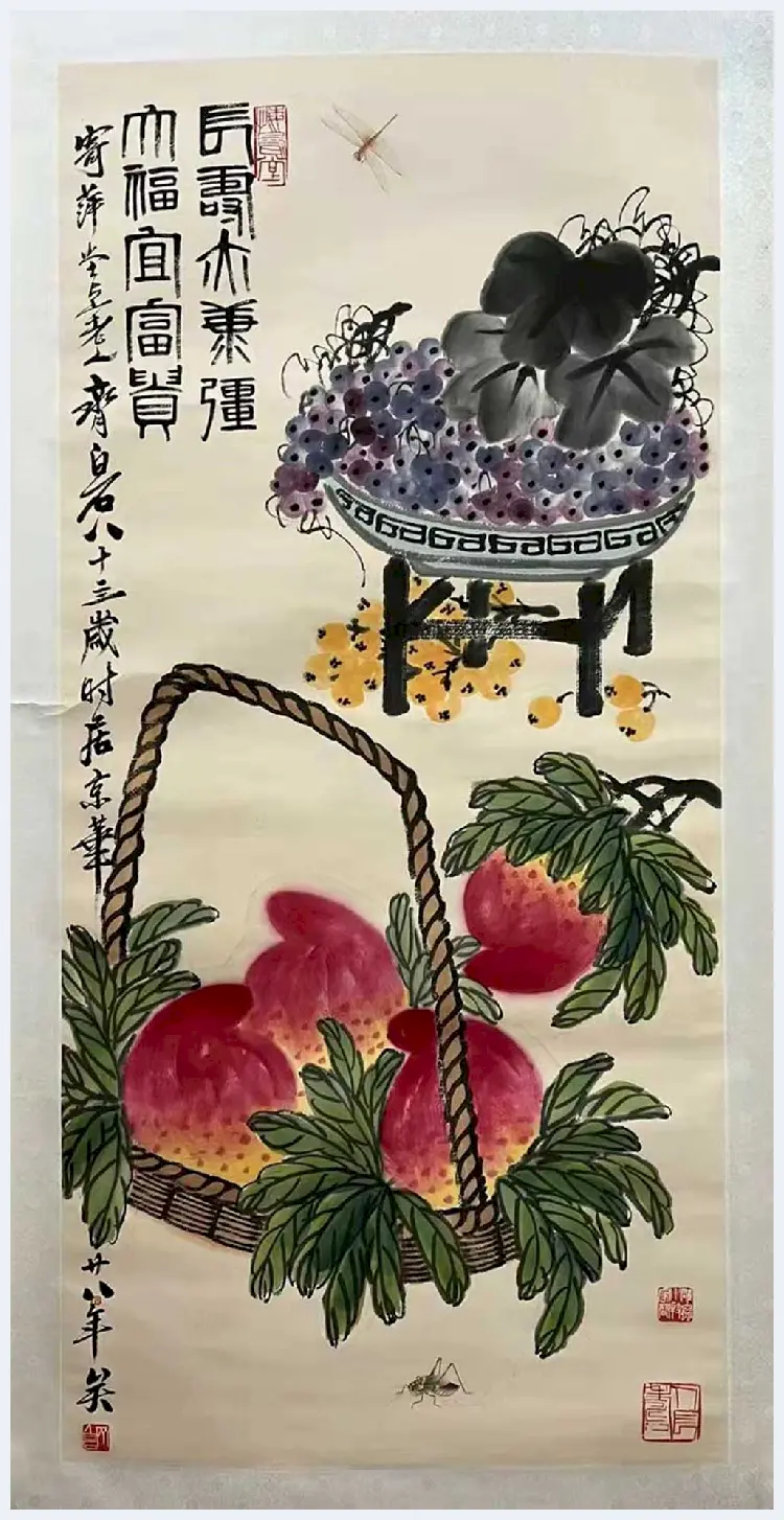 齐白石绝美精品《长寿大福》，寓意吉祥！ | 国画图片