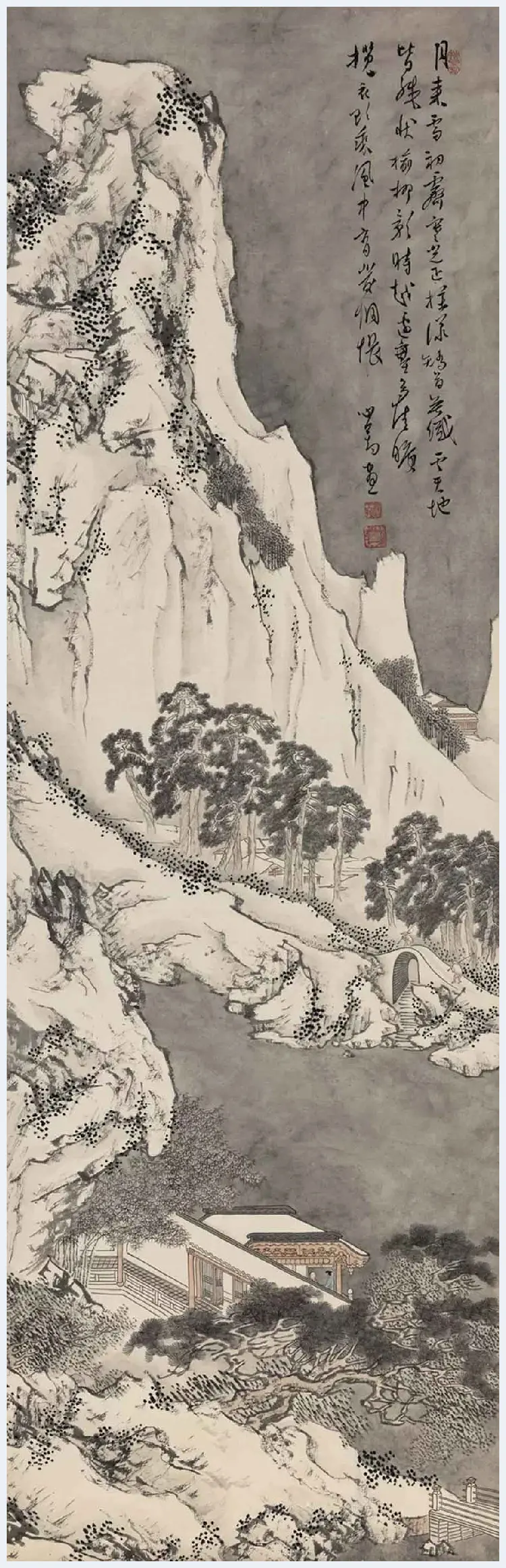 溥儒雪景山水《象山新霜晓》，空灵飘逸！ | 国画鉴赏