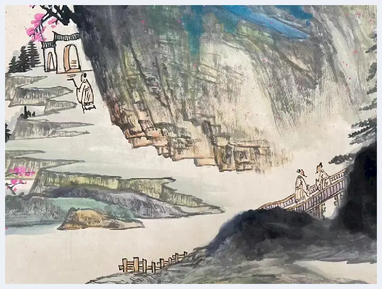 张大千丈二钜制《登山临水》，馆藏臻绝之作！ | 国画欣赏