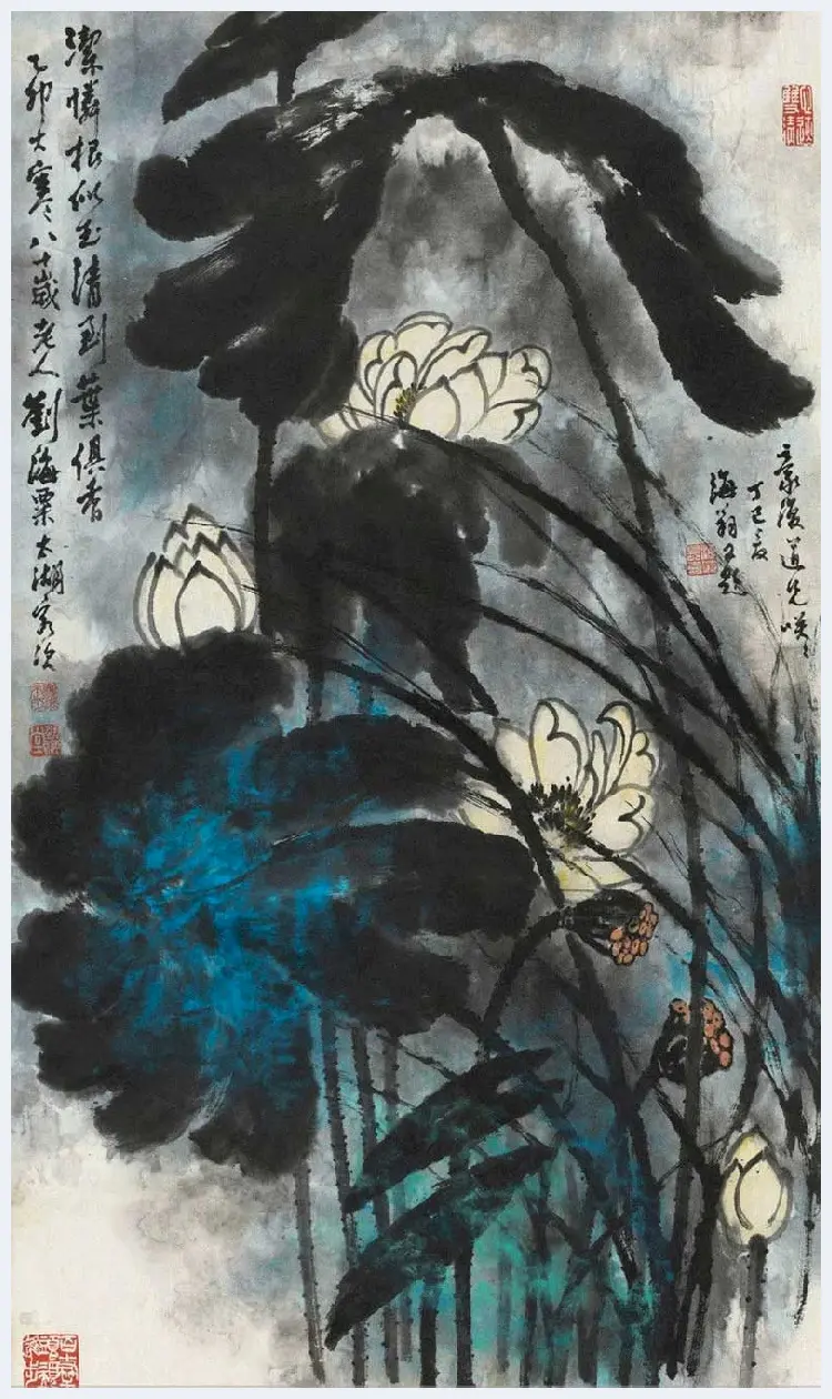 刘海粟荷花作品欣赏 | 著名国画鉴赏