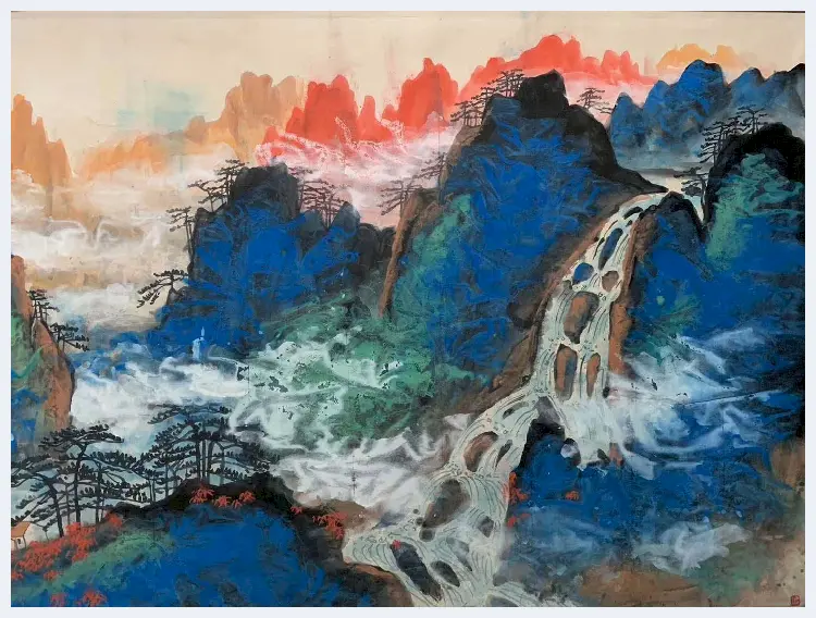 刘海粟《黄山山上万峰奇》，丈二钜制 | 国画作品