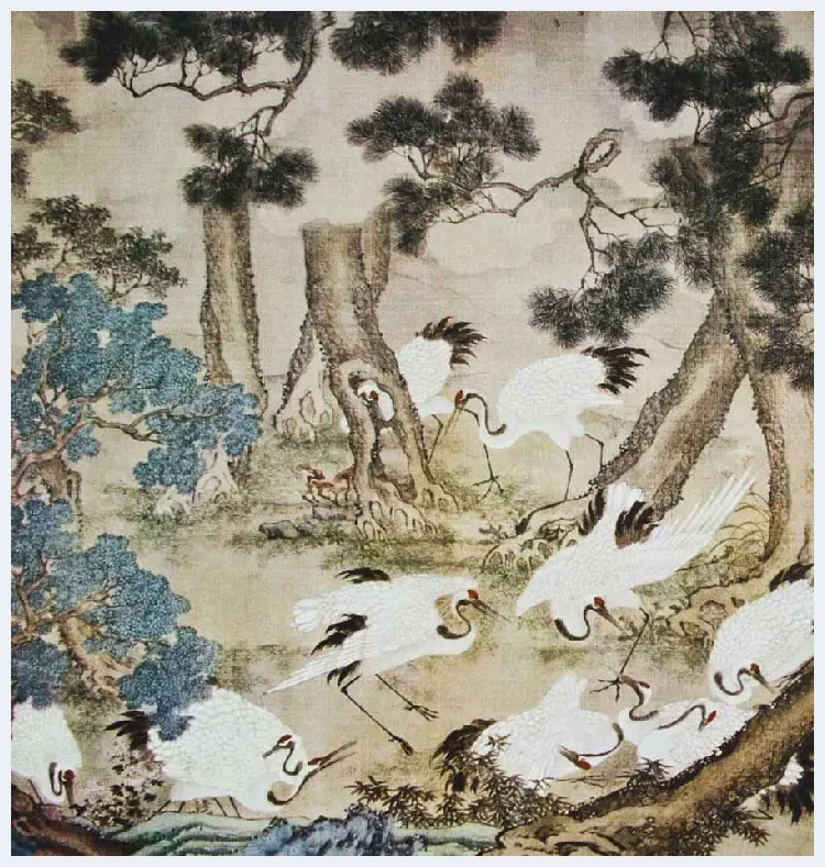 边景昭《百鹤图卷》高清大图欣赏 | 传世国画赏析