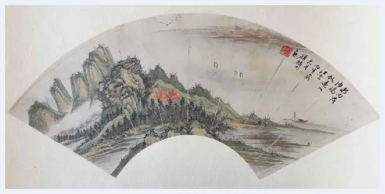 清末名家顾麟士山水扇面作品 | 国画赏析