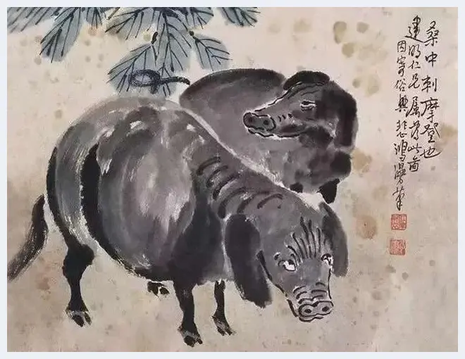 徐悲鸿画猪，难得一见 | 书画百科