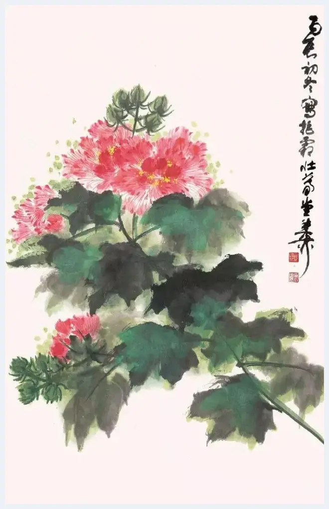 谢稚柳等名家笔下芙蓉花开 | 书画文摘