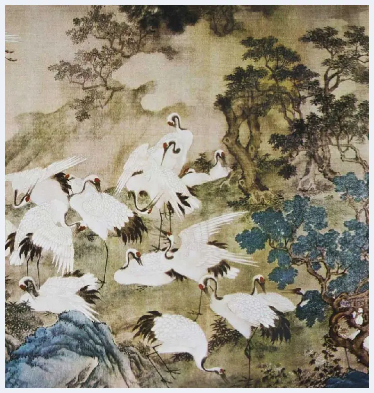 边景昭《百鹤图卷》高清大图欣赏 | 传世国画赏析