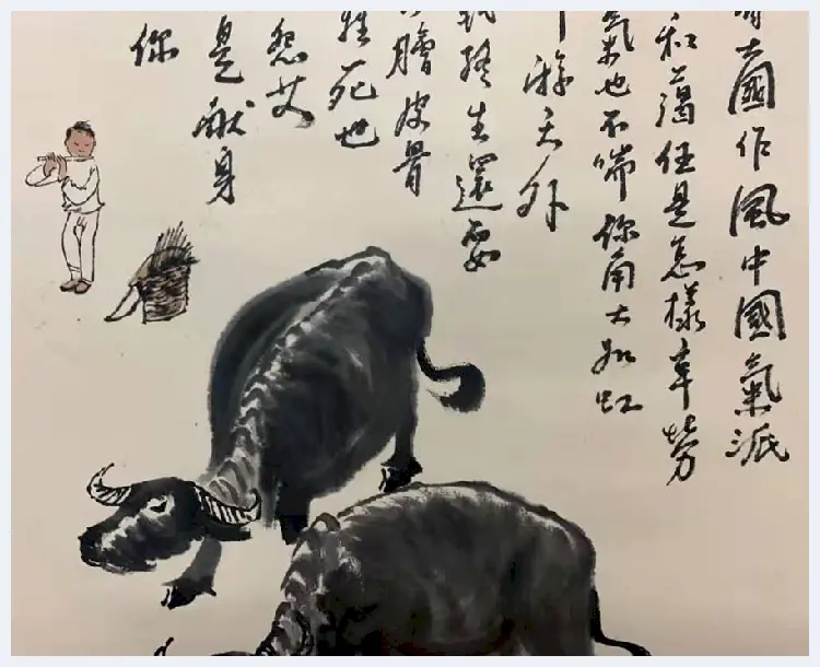 李可染作品《水牛赞》，交相辉映诗画魂 | 国画赏析