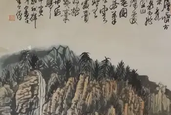 国画作品 | 界画大师黄秋园作品《层岩古木》晚年精品