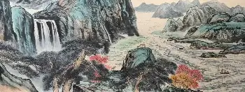 国画作品 | 方济众作品《山村秋色》丈二巨制