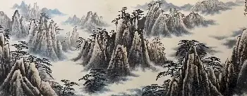 国画赏析 | 董寿平代表作《黄山松云图》丈二巨制