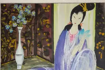 国画赏析 | 林风眠国画作品《持莲仕女》